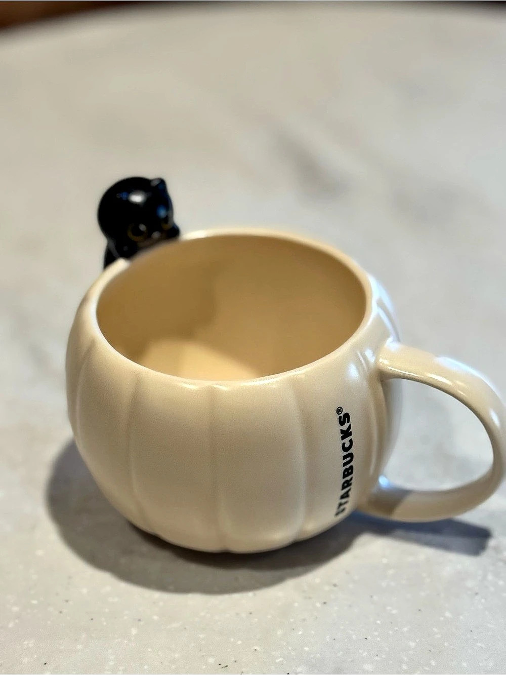 Starbucks Pumpkin Mug black cat Cream & Black